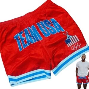 LOONEY TUNES Warner Bros. Bugs Bunny RED Team USA Basketball Shorts XL Vintage